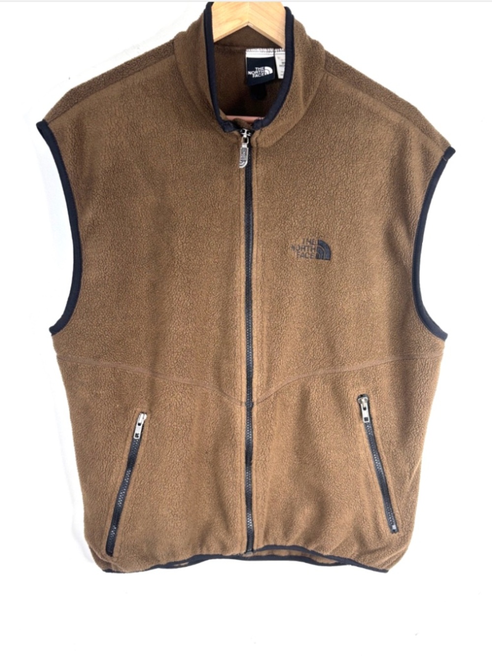 VTG 90s North Face Fleece Vest Men L Chocolate Brown Gorpcore Hiking Made In USA